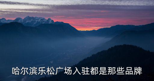 哈爾濱樂松廣場入駐都是那些品牌