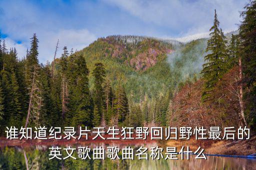 誰知道紀錄片天生狂野回歸野性最后的英文歌曲歌曲名稱是什么
