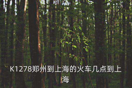 K1278鄭州到上海的火車幾點到上海