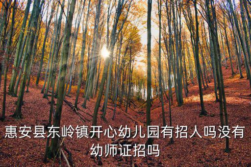 惠安縣東嶺鎮開心幼兒園有招人嗎沒有幼師證招嗎