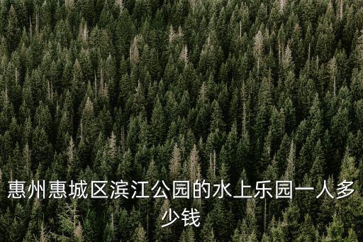 濱江濕地水上樂園，惠州惠城區(qū)濱江公園的水上樂園一人多少錢