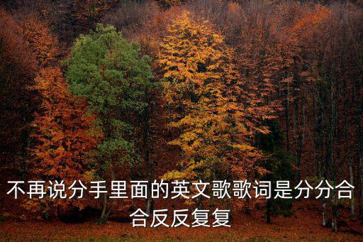 不再說分手里面的英文歌歌詞是分分合合反反復復