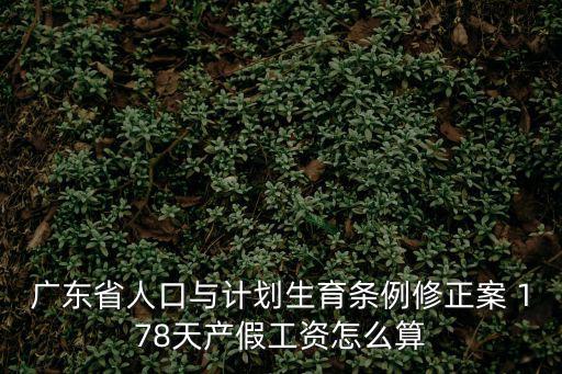 廣東省人口與計(jì)劃生育條例修正案 178天產(chǎn)假工資怎么算