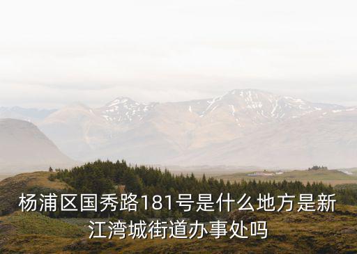 楊浦區國秀路181號是什么地方是新江灣城街道辦事處嗎