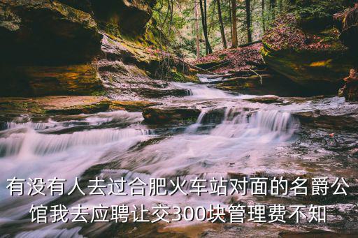 有沒(méi)有人去過(guò)合肥火車(chē)站對(duì)面的名爵公館我去應(yīng)聘讓交300塊管理費(fèi)不知