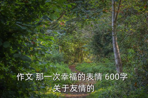 作文 那一次幸福的表情 600字 關于友情的