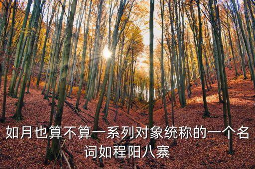 如月也算不算一系列對象統(tǒng)稱的一個名詞如程陽八寨