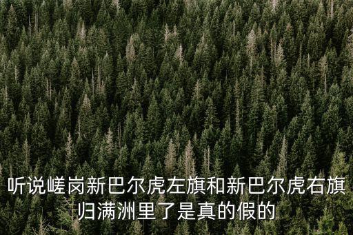 聽說嵯崗新巴爾虎左旗和新巴爾虎右旗歸滿洲里了是真的假的