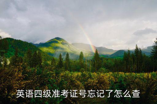 英語四級準考證號忘記了怎么查
