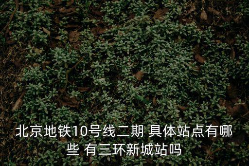 北京地鐵10號線二期 具體站點有哪些 有三環新城站嗎