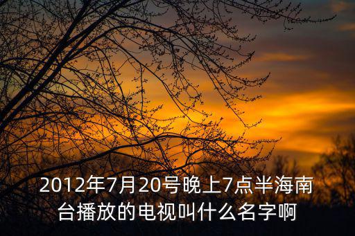 2012年7月20號(hào)晚上7點(diǎn)半海南臺(tái)播放的電視叫什么名字啊