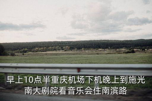 早上10點半重慶機場下機晚上到施光南大劇院看音樂會住南濱路
