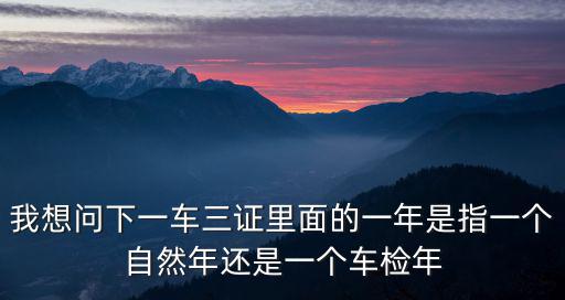 我想問下一車三證里面的一年是指一個自然年還是一個車檢年