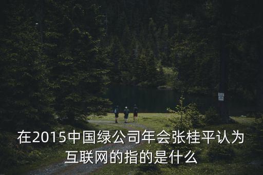 在2015中國綠公司年會張桂平認為互聯網的指的是什么