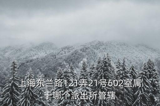 上海東蘭路121弄21號602室屬于哪個派出所管轄