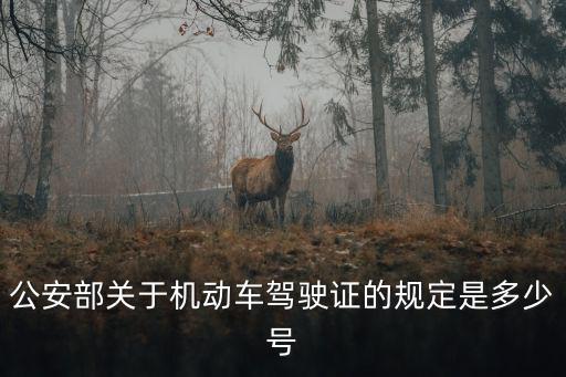 公安部關(guān)于機(jī)動(dòng)車駕駛證的規(guī)定是多少號(hào)