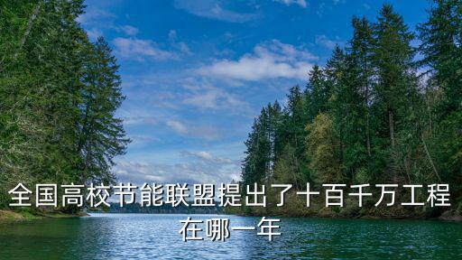 全國高校節(jié)能聯(lián)盟提出了十百千萬工程在哪一年