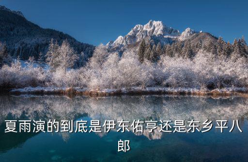 伊東佑亨，夏雨演的到底是伊東佑亨還是東鄉平八郎