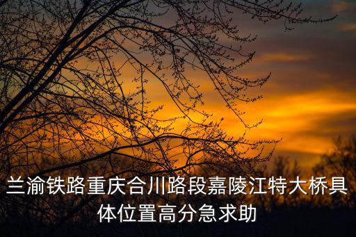 蘭渝鐵路重慶合川路段嘉陵江特大橋具體位置高分急求助