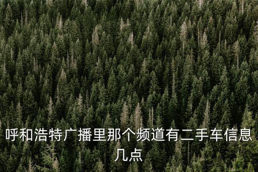 呼和浩特廣播里那個頻道有二手車信息幾點