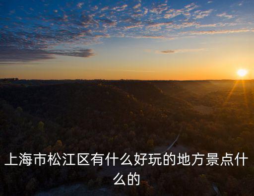 松江旅游景點，上海市松江區有什么好玩的地方景點什么的