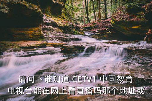 請問下誰知道 CETV1 中國教育電視臺能在網上看直播嗎那個地址或