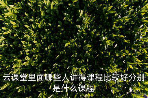 云課堂里面哪些人講得課程比較好分別是什么課程