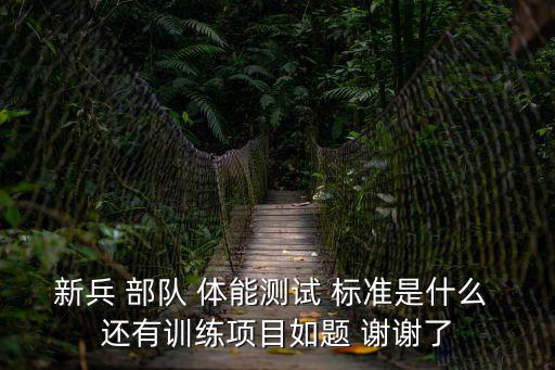 軍人體能標準，新兵 部隊 體能測試 標準是什么 還有訓練項目如題 謝謝了