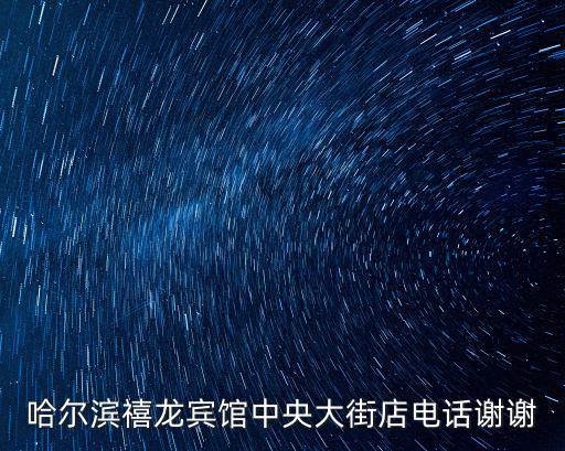 哈爾濱禧龍賓館中央大街店電話謝謝