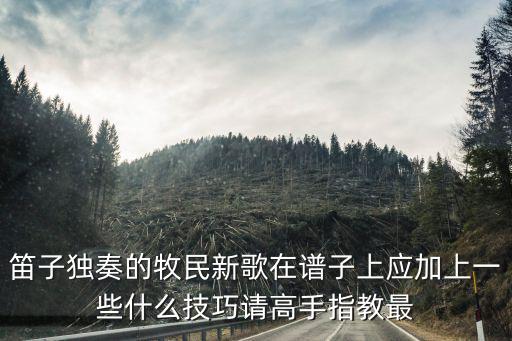 笛子獨奏的牧民新歌在譜子上應加上一些什么技巧請高手指教最