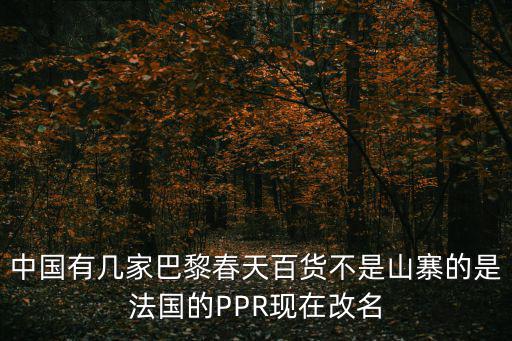 中國有幾家巴黎春天百貨不是山寨的是法國的PPR現在改名