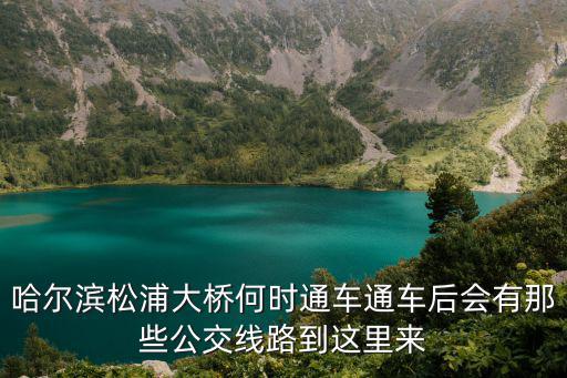 哈爾濱松浦大橋何時通車通車后會有那些公交線路到這里來