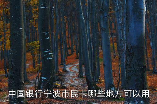 中國銀行寧波市民卡哪些地方可以用