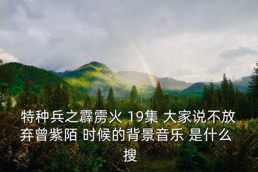 特種兵之霹靂火 19集 大家說不放棄曾紫陌 時候的背景音樂 是什么  搜