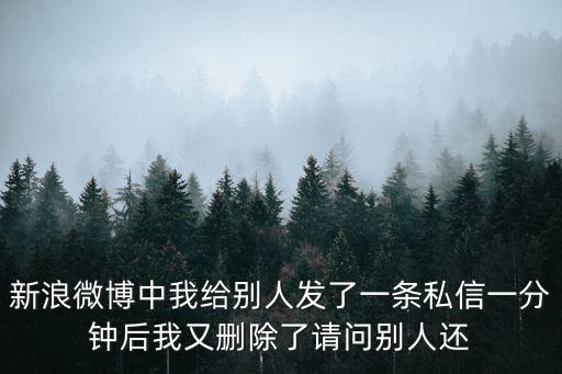 新浪微博中我給別人發了一條私信一分鐘后我又刪除了請問別人還