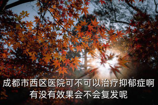 西區(qū)醫(yī)院，成都市西區(qū)醫(yī)院可不可以治療抑郁癥啊有沒有效果會不會復(fù)發(fā)呢