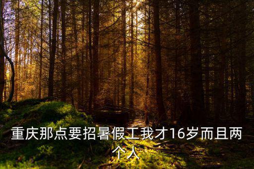 重慶那點要招暑假工我才16歲而且兩個人