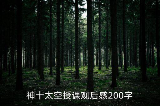 神十太空授課觀后感200字