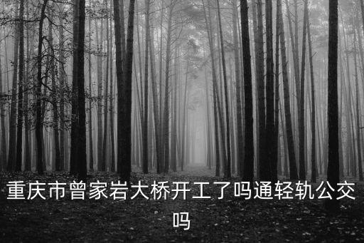 重慶市曾家巖大橋開工了嗎通輕軌公交嗎