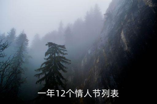 一年12個(gè)情人節(jié)列表