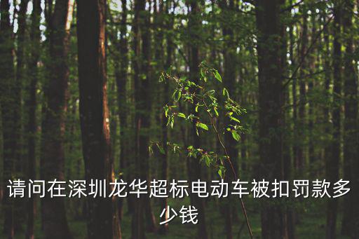 請問在深圳龍華超標電動車被扣罰款多少錢