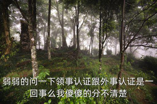 弱弱的問一下領事認證跟外事認證是一回事么我傻傻的分不清楚