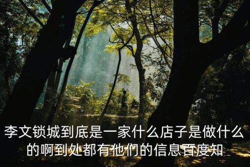 李文鎖城，李文鎖城為什么叫李文鎖城