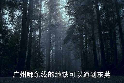 廣州哪條線的地鐵可以通到東莞