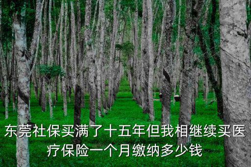 東莞十五年，東莞社保買滿了十五年但我相繼續(xù)買醫(yī)療保險一個月繳納多少錢