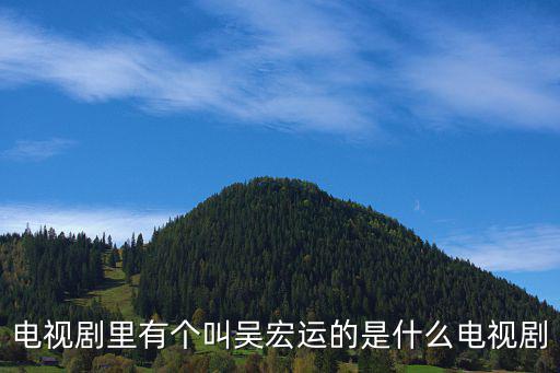 電視劇里有個叫吳宏運的是什么電視劇