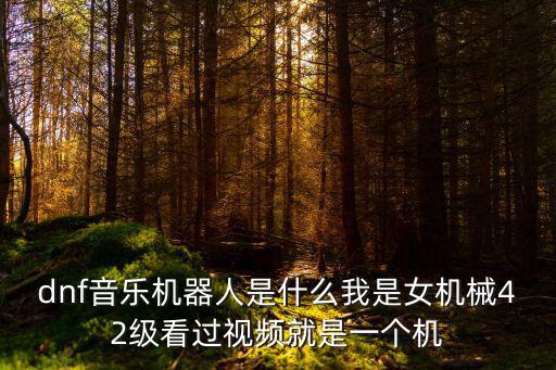 dnf音樂機器人是什么我是女機械42級看過視頻就是一個機