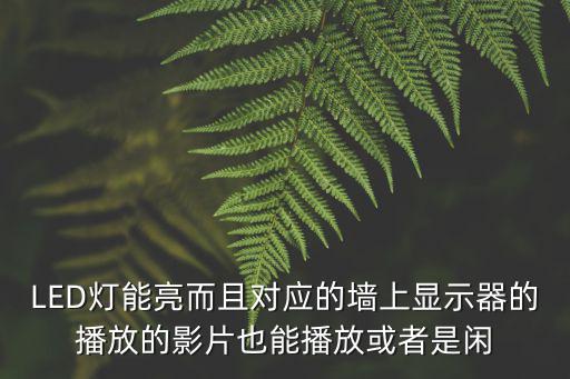 LED燈能亮而且對(duì)應(yīng)的墻上顯示器的播放的影片也能播放或者是閑