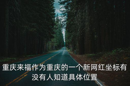 重慶來福作為重慶的一個新網(wǎng)紅坐標(biāo)有沒有人知道具體位置