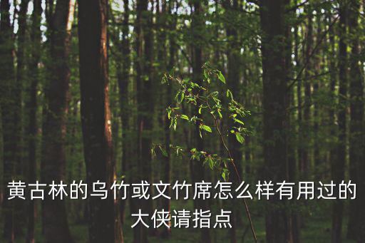 黃古林的烏竹或文竹席怎么樣有用過的大俠請指點